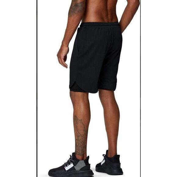 2-in-1 Men Sport Training Running Bodybuilding Workout Fitness Shorts Small - Picture 7 of 15